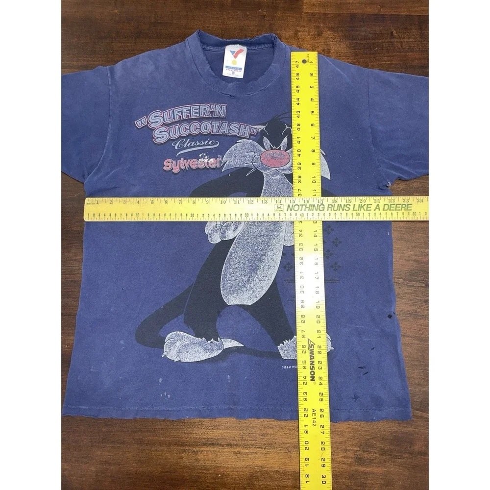1980s Vintage Looney Tunes Sylvester Beautifully Distressed Shirt - Size XL